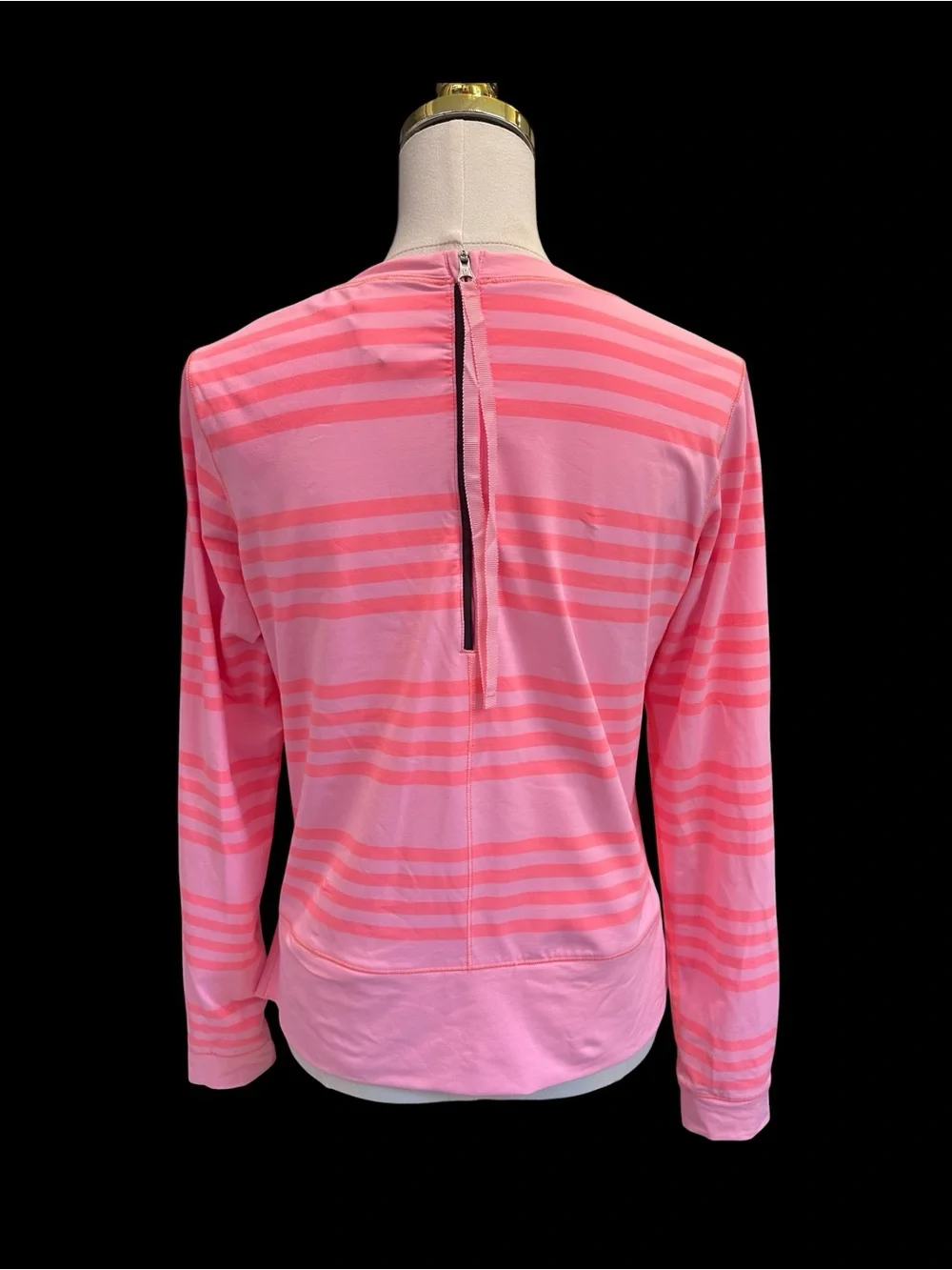 Lululemon Run Warm Up Crew Ocean Stripe Bleached Coral Pop Orange Sz 6